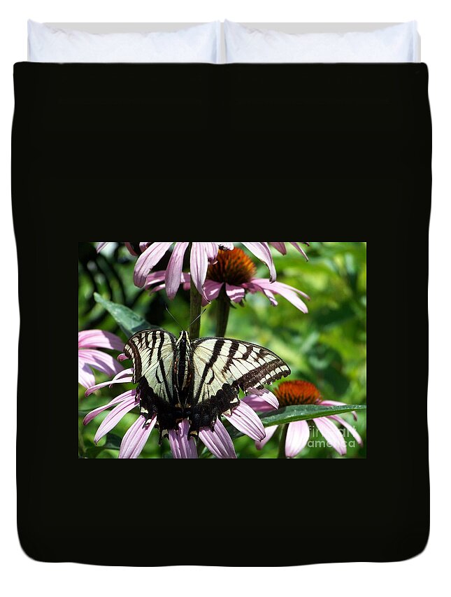 Butterflies Duvet Cover featuring the photograph The Survivor by Dorrene BrownButterfield