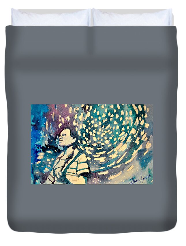 Umphrey's Mcgee Duvet Cover featuring the painting The Um Swirl by Patricia Arroyo