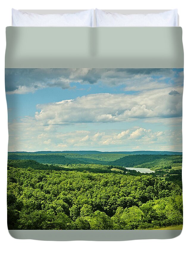The View Goes On Duvet Cover featuring the photograph The View Goes On by Rachel Cohen