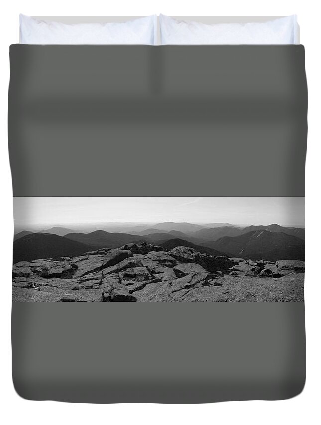 Adirondacks Duvet Cover featuring the photograph The View North from Mt. Marcy Black and White Three by Joshua House