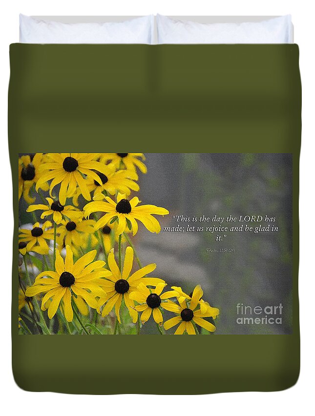 Diane Berry Duvet Cover featuring the painting This is the Day by Diane E Berry