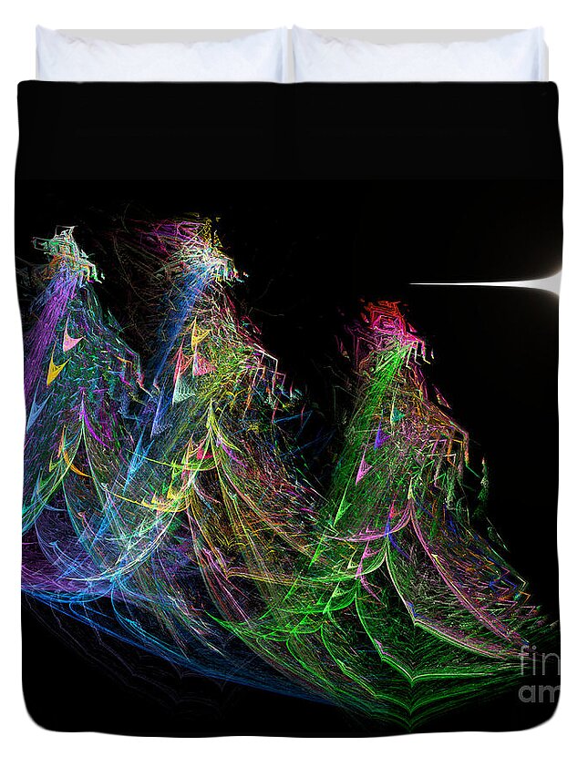 Abstract Duvet Cover featuring the digital art Three Kings by Russell Kightley