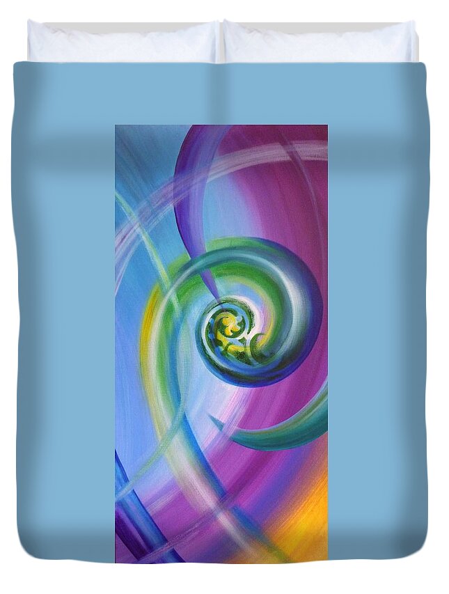 Reina Cottier Duvet Cover featuring the painting Thrive by Reina Cottier
