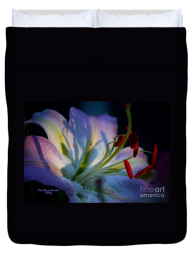 Lily Duvet Cover featuring the photograph Tiny Ray of Sunshine by Patrick Witz