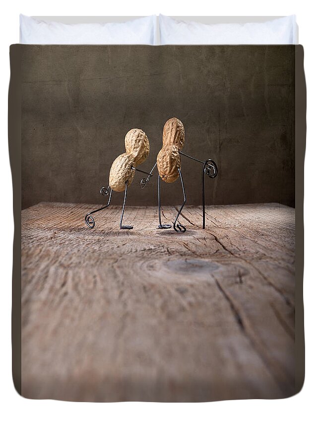 Peanut Duvet Cover featuring the photograph Together 03 by Nailia Schwarz