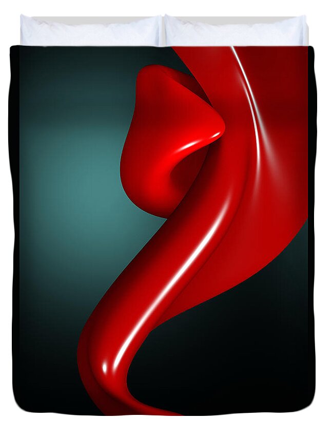 Tongue Play Duvet Cover featuring the digital art Tongue Play by Richard Rizzo