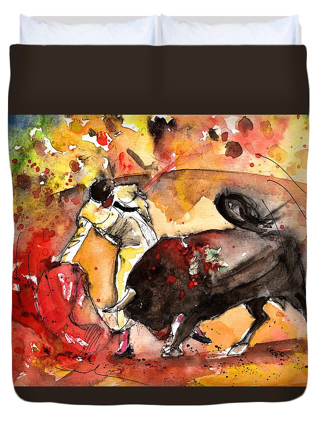 Animals Duvet Cover featuring the painting Toroscape 61 by Miki De Goodaboom