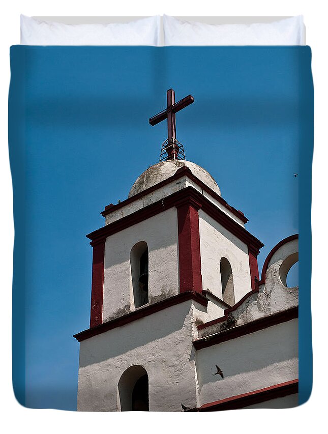 Fortin De Las Flores Duvet Cover featuring the photograph Tower and Cross by Robert Swinson