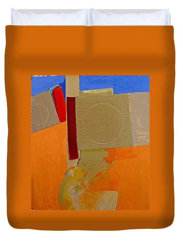 Abstract Paintings Duvet Cover featuring the painting Transition 4 Red Crepe by Cliff Spohn