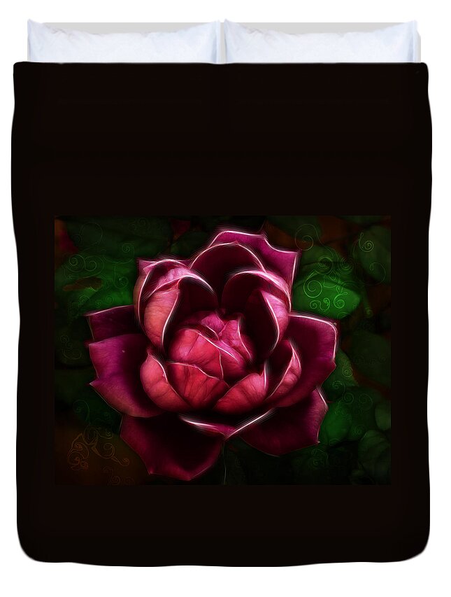 Rose Duvet Cover featuring the photograph Tribal Rose by Bill and Linda Tiepelman