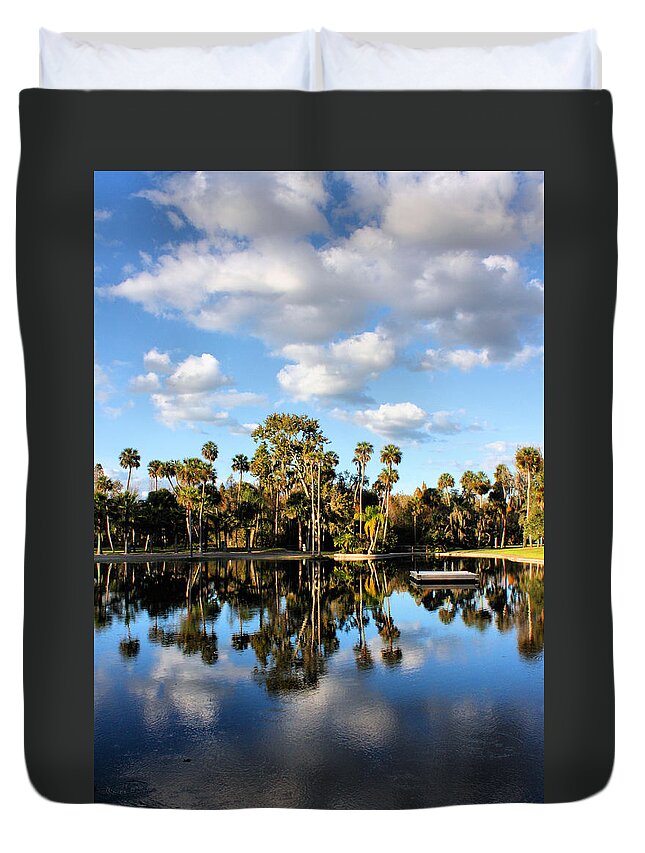 Tropical Duvet Cover featuring the photograph Tropical Reflection by Kristin Elmquist