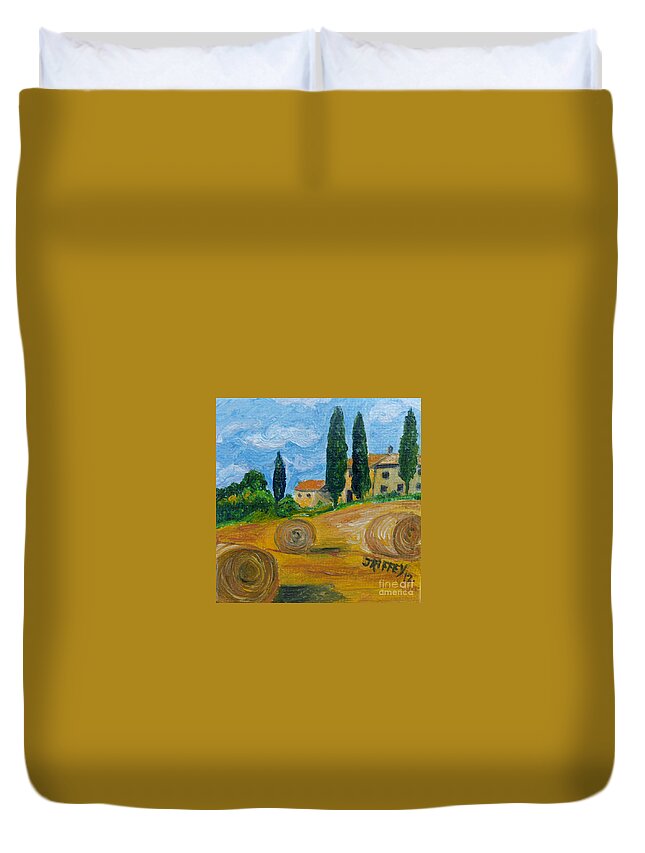 Tuscany Duvet Cover featuring the painting Tuscan Harvest by Julie Brugh Riffey