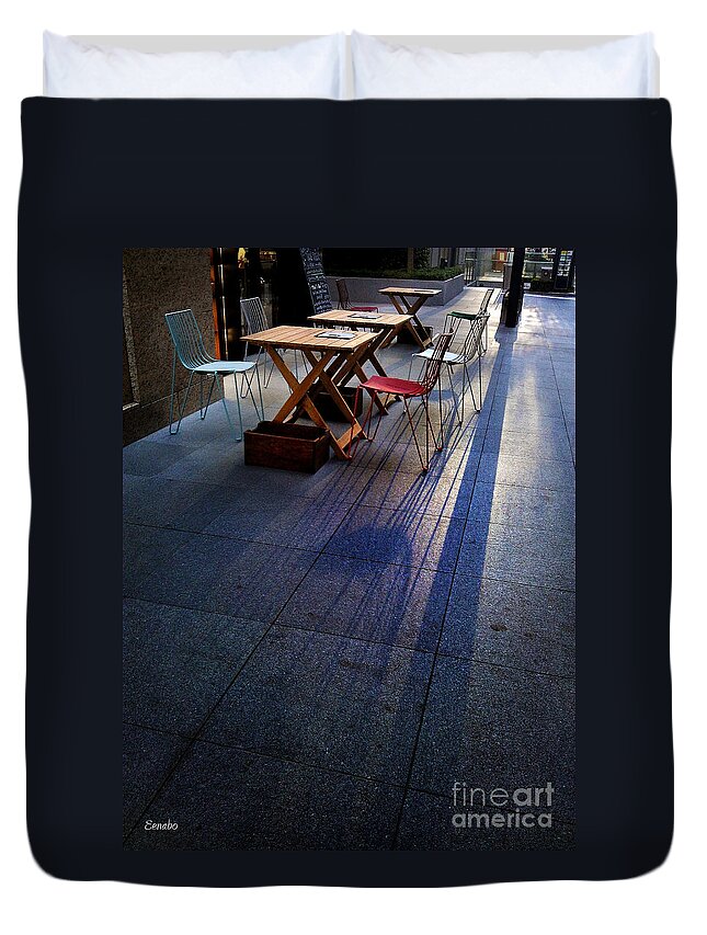 Street Duvet Cover featuring the photograph Twilight Shadows by Eena Bo