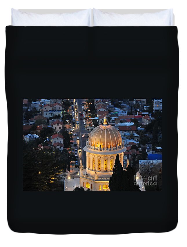 Middle East Duvet Cover featuring the photograph Unveiling Of The Gilded Dome by Shay Levy