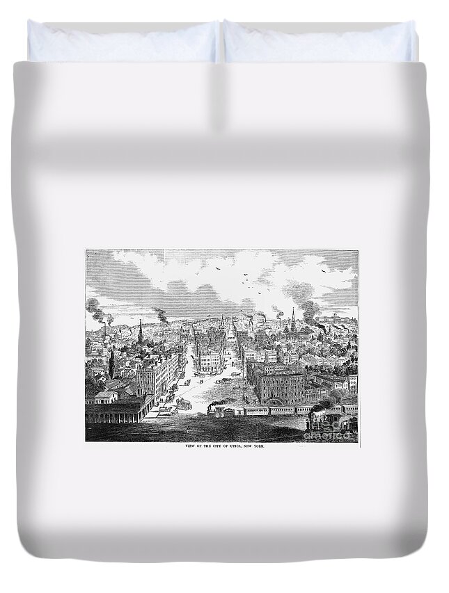 1855 Duvet Cover featuring the photograph Utica, New York, 1855 by Granger