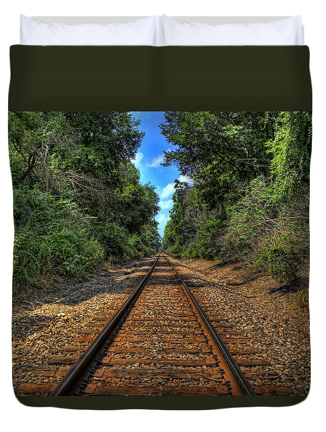 Train Duvet Cover featuring the photograph Vanishing Point by Scott Wood