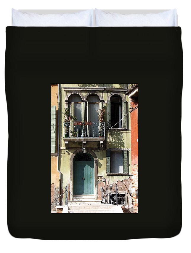 Venice Duvet Cover featuring the photograph Venetian Doorway by Carla Parris