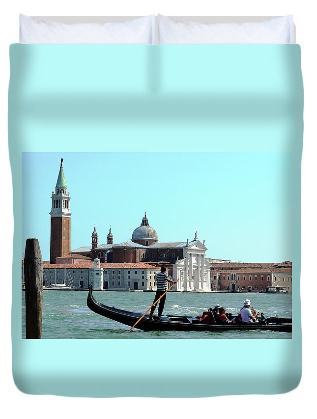 Venice Duvet Cover featuring the photograph Venice from a Gandola by La Dolce Vita