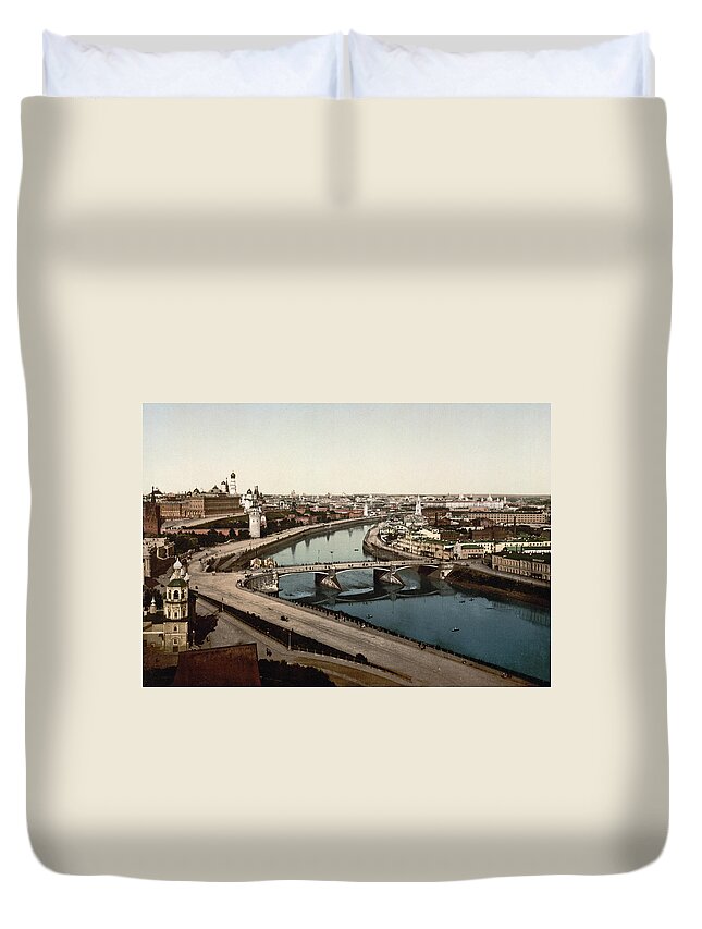 Moscow Duvet Cover featuring the photograph view from St Saviours - Moscow - Russia by International Images