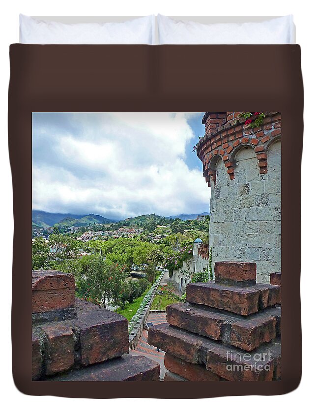 Loja Duvet Cover featuring the photograph View from the city walls - Loja - Ecuador by Julia Springer