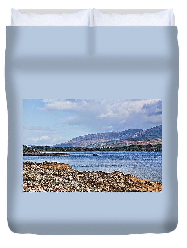 Isle Of Arran Duvet Cover featuring the photograph View of the Isle of Arran by Chris Thaxter