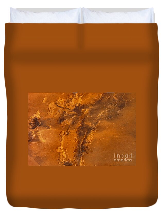 Canyon Duvet Cover featuring the photograph View Of The Valles Marineris Canyon by U.S. Geological Survey