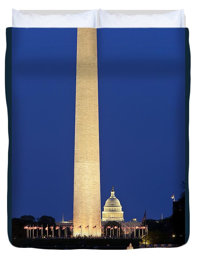 Washington Monument Duvet Cover featuring the photograph Washington DC by Brian Jannsen