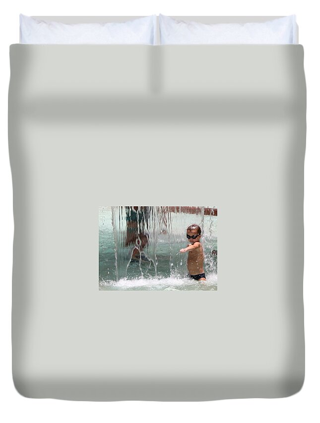 Water Duvet Cover featuring the photograph Water Warrior by Farol Tomson