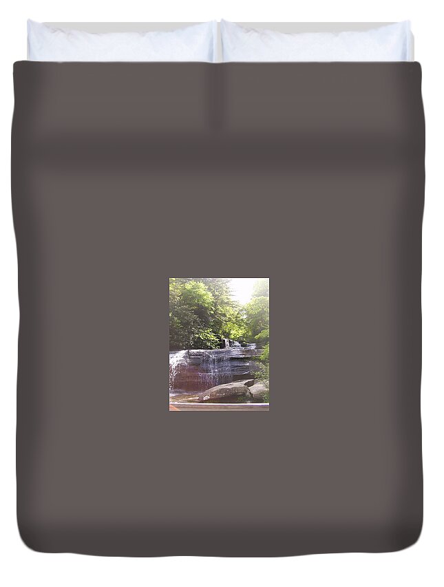 Waterfall Duvet Cover featuring the photograph Waterfall by Kelly Hazel