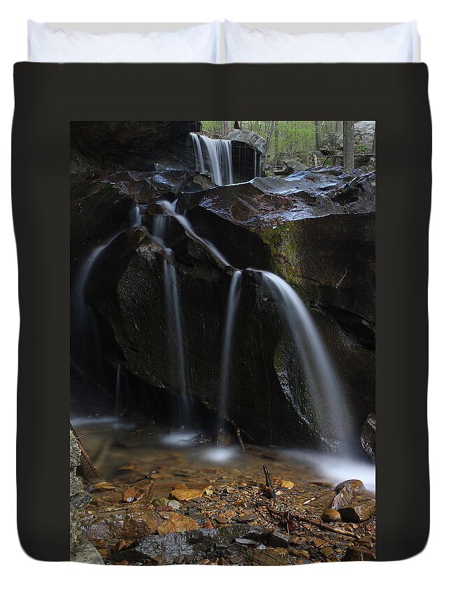 Water Duvet Cover featuring the photograph Waterfall On Emory Gap Branch by Daniel Reed