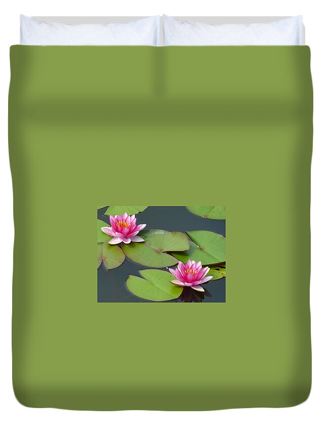 Water Duvet Cover featuring the photograph Waterlillies by Tim Nyberg