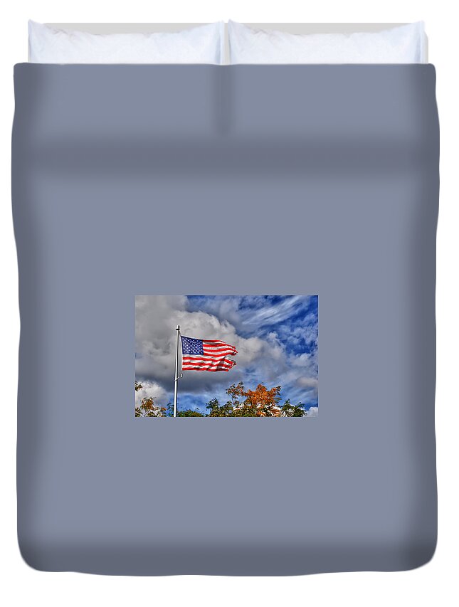 Clouds Duvet Cover featuring the photograph We Remember by Guy Whiteley
