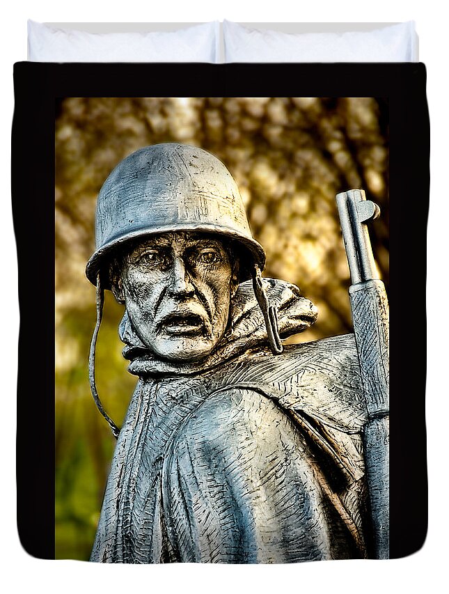 Soldier Duvet Cover featuring the photograph Weary for Hope by Christopher Holmes