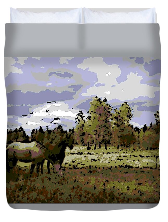 Wild Horses Duvet Cover featuring the photograph Wild Horses by George Pedro