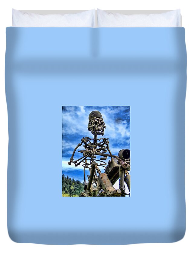 Iron Duvet Cover featuring the photograph Wild Rider by Ron Roberts