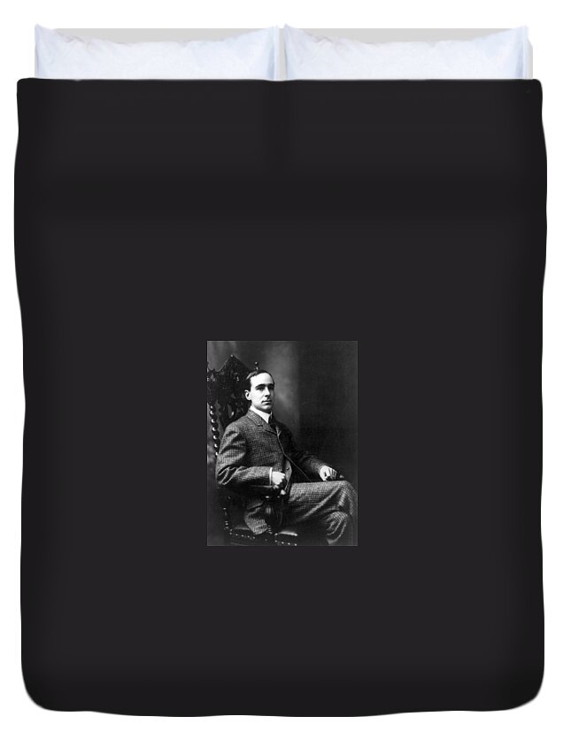 winston Churchill Duvet Cover featuring the photograph Winston Churchill - c 1900 by International Images