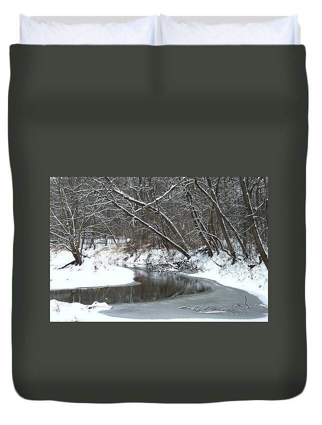 Nature Duvet Cover featuring the photograph Winter In The Park by Kay Novy