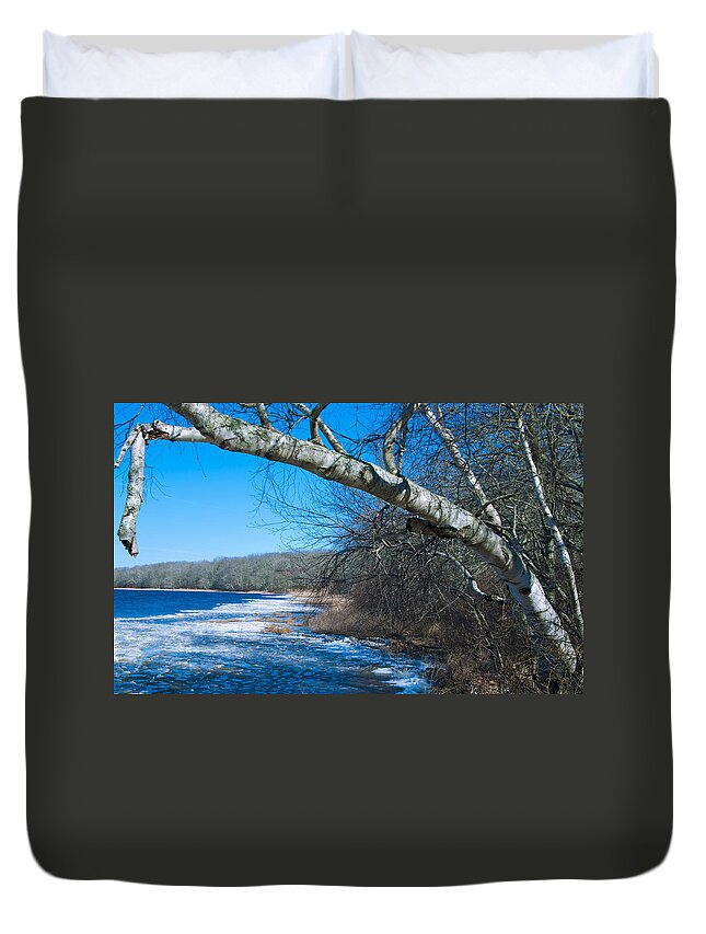 Worden's Duvet Cover featuring the photograph Wordens Pond Winter by Steven Natanson