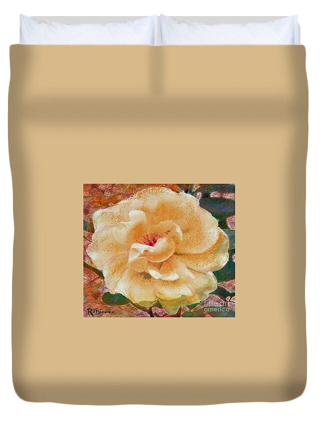 Rose Duvet Cover featuring the painting Yellow Rose by Richard James Digance