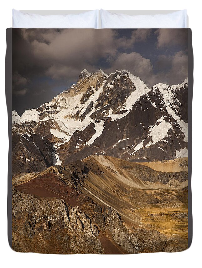 00498219 Duvet Cover featuring the photograph Yerupaja Chico 6121m In Cordillera by Colin Monteath