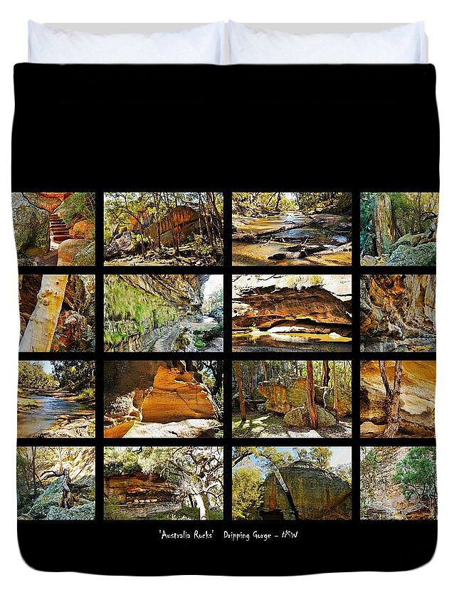 ' Australia Rocks ' Series By Lexa Harpell Duvet Cover featuring the photograph ' Australia Rocks ' - The Dripping Gorge - New South Wales by Lexa Harpell