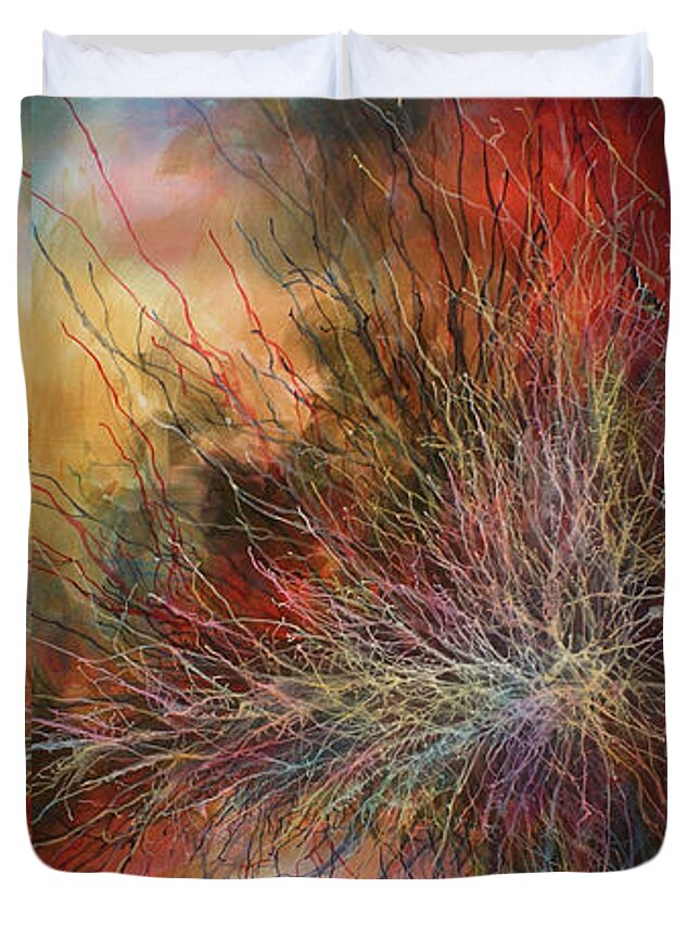 Abstract Duvet Cover featuring the painting ' Destiny ' by Michael Lang