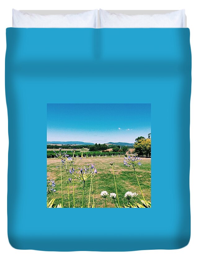 Yarravalley Duvet Cover featuring the photograph Winery in the Yarra Valley by Aleshea Allen