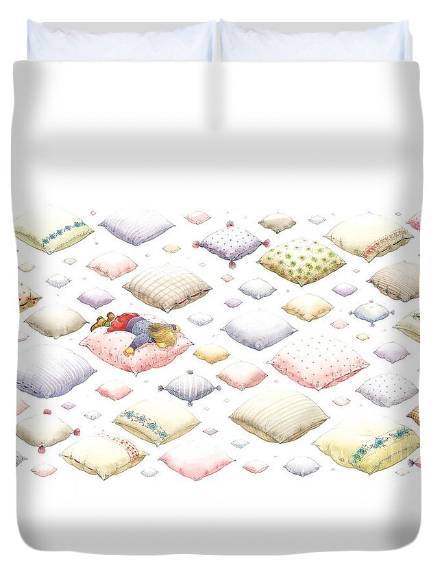 Dream Duvet Cover featuring the painting Lisas Journey01 by Kestutis Kasparavicius