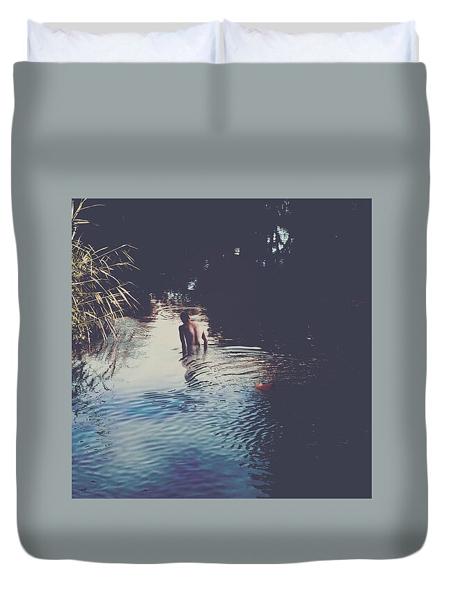 Photo Duvet Cover featuring the photograph -loss- by Lukas Duran
