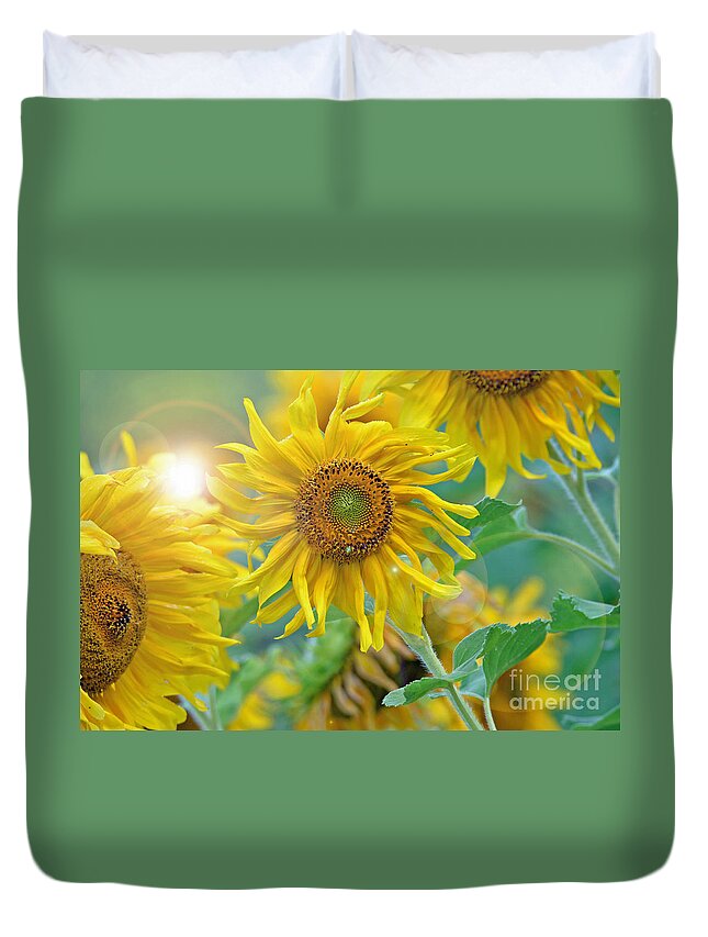 Sunflower Duvet Cover featuring the photograph Sunflower by Lila Fisher-Wenzel