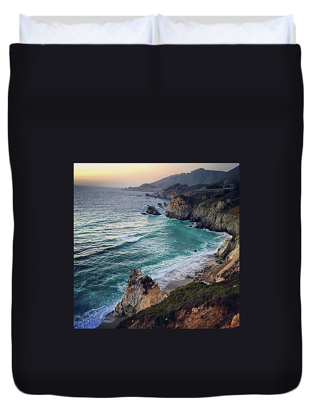 Nature Duvet Cover featuring the photograph Sunset Creek by Fabio Marques