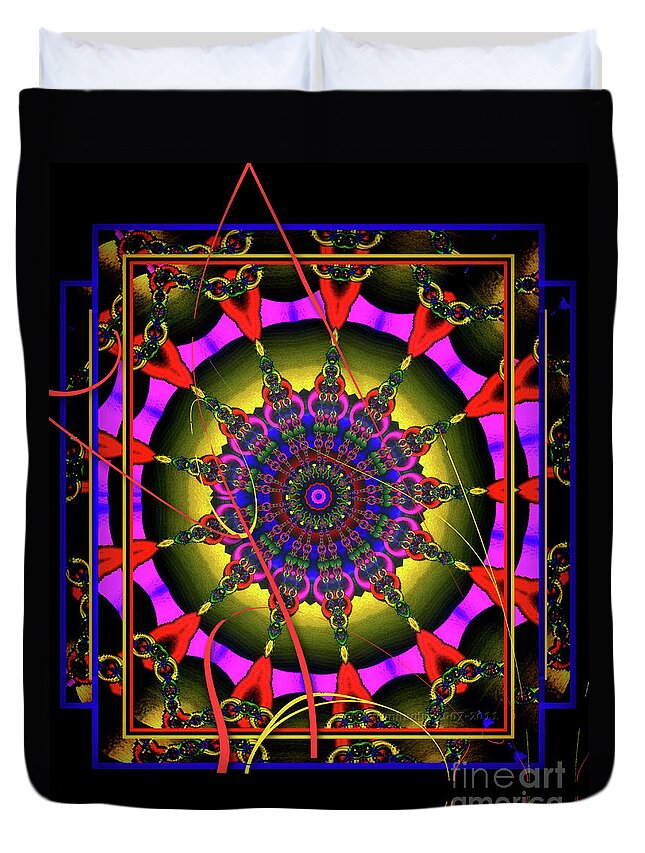 Mandala Duvet Cover featuring the digital art 002 - Mandala by Mimulux Patricia No