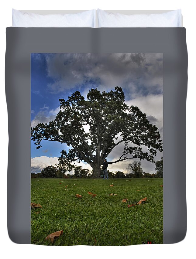 Michael Frank Jr Duvet Cover featuring the photograph 002 Me At Delaware Park With The Giant Oak by Michael Frank Jr