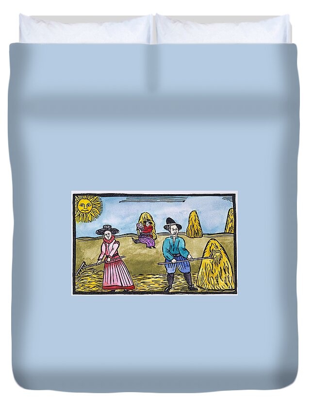 Aod Duvet Cover featuring the painting Love Among Haystacks #0043948 by Granger